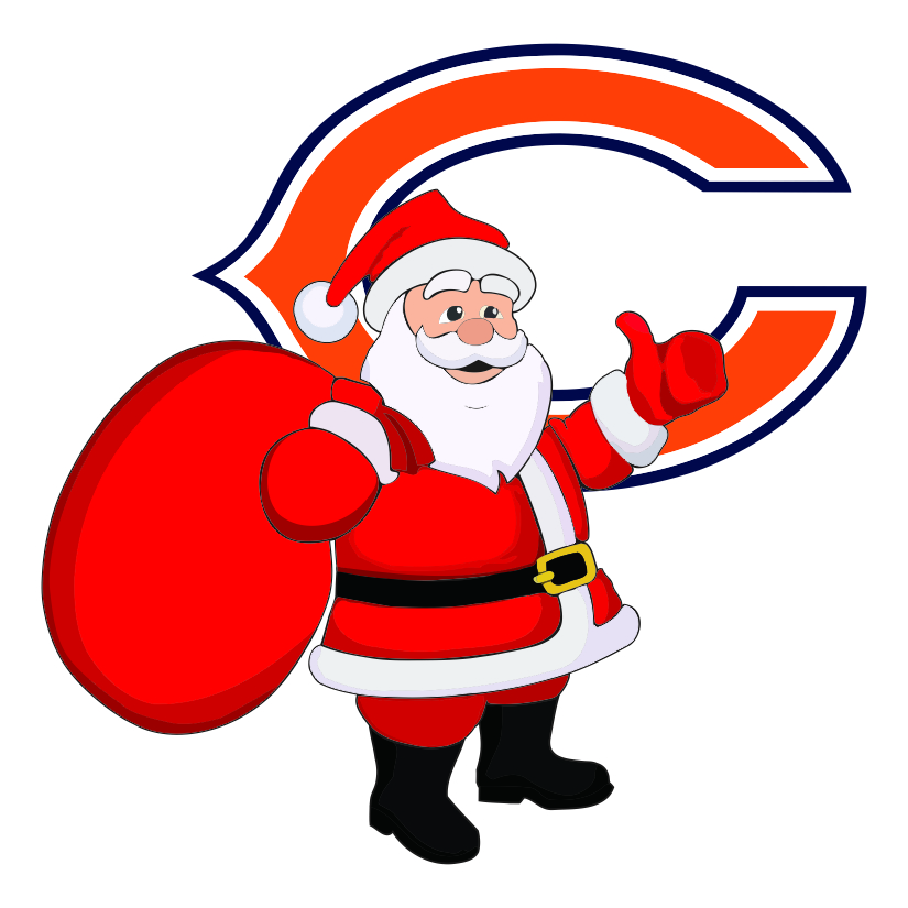 Chicago Bears Santa Claus Logo iron on paper